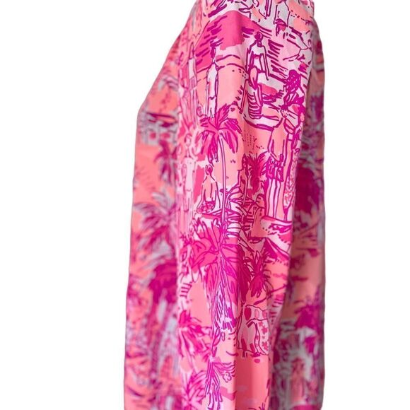 Lilly Pulitzer Elsa Silk Top in Beach Street Whales Print Size XS - Picture 6 of 13